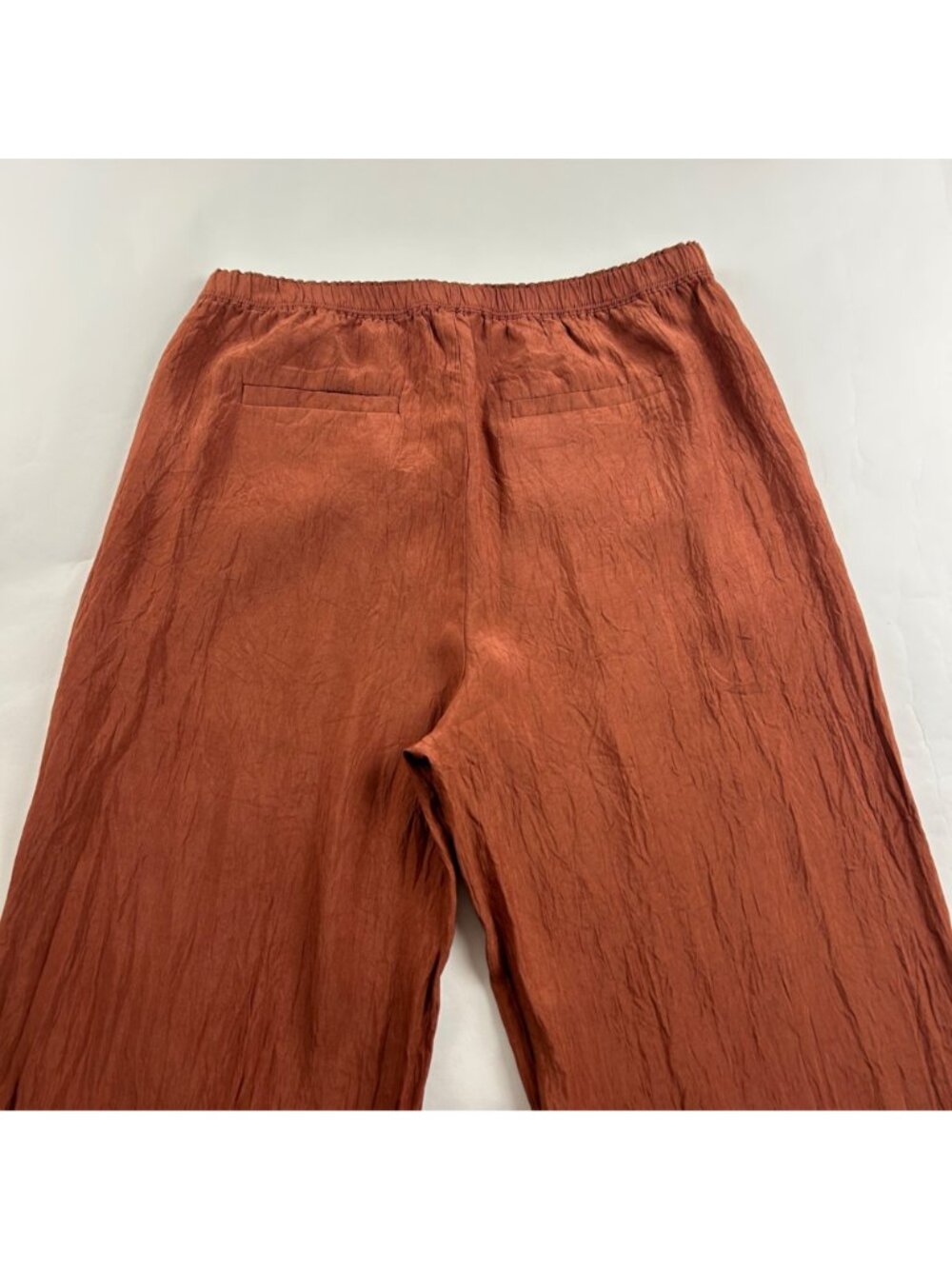 TALL J. Crew Bronze Crinkle High Rise Wide Leg Summer Trouser XST - Picture 7 of 8